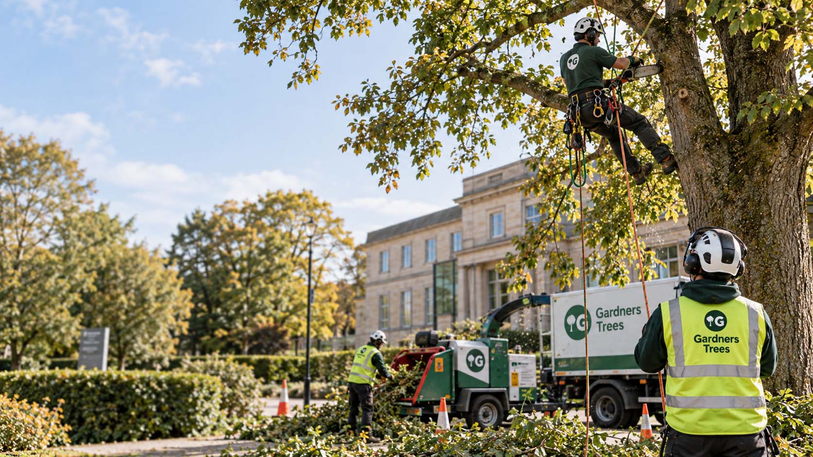 photo of tree surgeons at work in the community